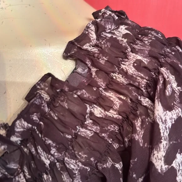 Norma Kamali silk chiffon off shoulder tunic/dress L